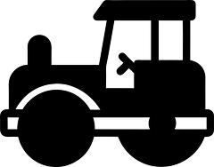 Black Silhouette of a Tractor