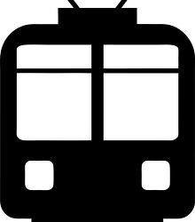 Black Silhouette of a Train Front View