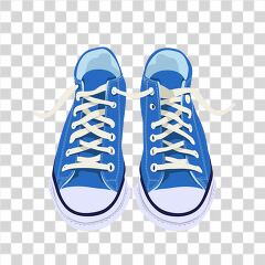 Blue Sneakers With Laces in a Flat Illustration Style