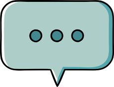 Blue Speech Bubble with Three Dots