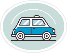 Blue Taxi Car sticker