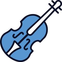 Blue Violin Illustration Showcasing Musical Elegance