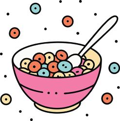 bowl of cereal colorful playful icon clip art