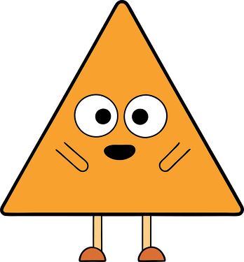 Bright Orange Triangle Character With Big Eyes and Legs