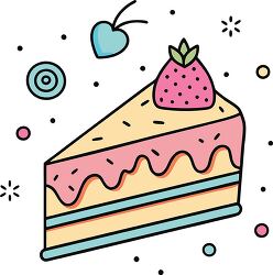 cake slice colorful playful icon clip art