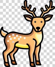 Cartoon Clipart of a Cute Deer With Antlers and Spots