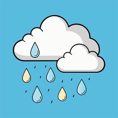 Cartoon Clouds on a rainiy day Illustration