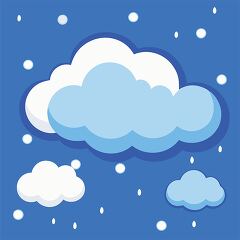 Cartoon Clouds with Snowfall