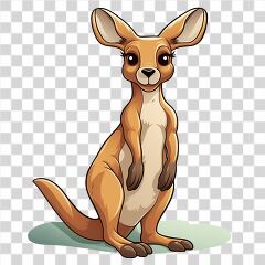 Cartoon Kangaroo Standing in a Playful Pose