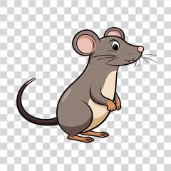 Cartoon Rat Character Standing With a Playful Expression