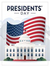 Celebrating Presidents Day With the White House and Flag