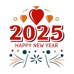 Celebratory Typography Design for New Year 2025