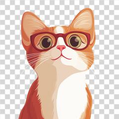 Charming Cat With Glasses in Whimsical Illustration Style