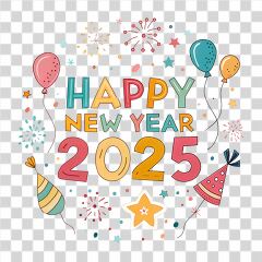 Cheerful New Year Celebration Design With Colorful Elements