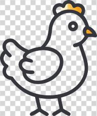 Cheerful Two Footed Chicken Clipart