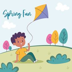 Child Enjoying Spring Outdoors With a Colorful Kite