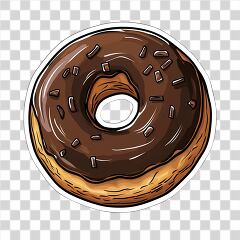 Chocolate Donut Illustration in Transparent PNG Format