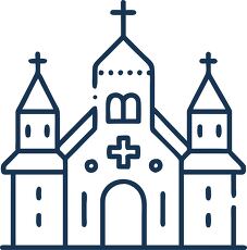 Church Simple Line Icon Design