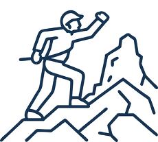 Climber on a Mountain Peak Icon