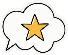 Cloud Speech Bubble with Star