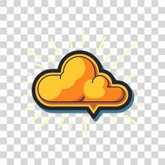 Cloud With Thunderbolt in a Dynamic Flat Style