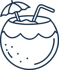 Coconut Water Icon With Straw