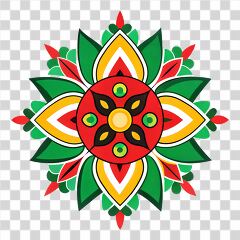 Colorful Betawi Pattern on a White Background