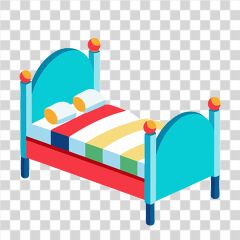 Colorful Children Bed on a White Background