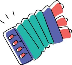 Colorful Clip Art of an Accordion With Lively Design