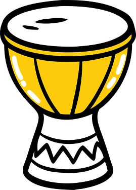 Colorful Clip Art of an African Djembe Drum