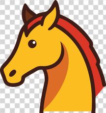 Colorful Clipart of a Playful Horse Head Illustration