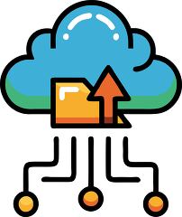 Colorful cloud storage icon in flat design style