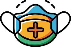 colorful medical face mask icon