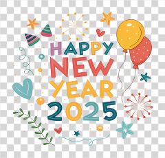 Colorful New Year Celebration Design for 2025