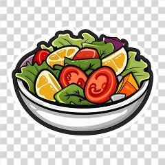 Colorful Salad Bowl With Fresh Vegetables and Fruits