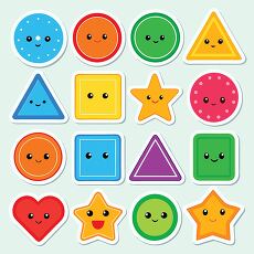 Colorful Shape Stickers Set