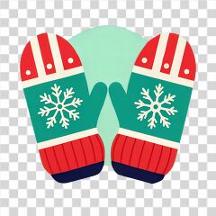 Colorful Winter Mittens With Snowflake Design Displayed