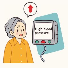 Concerned elderly person monitoring blood pressure levels