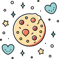 cookie colorful playful icon clip art