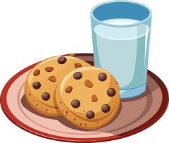 Cookies and Milk on a Cozy Plate for a Sweet Treat