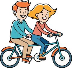 Couple Enjoys Ride on a Bicycle Together