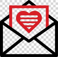 Creative Clip Art of an Email With a Heart Graphic