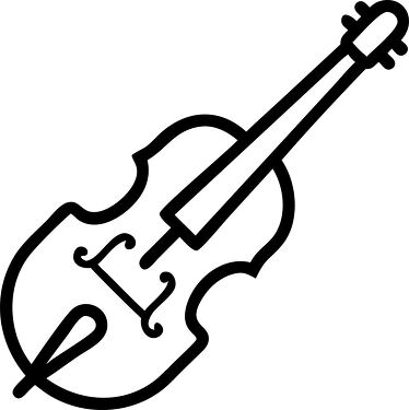 Creative Depiction of a Violin in Black Outline Style