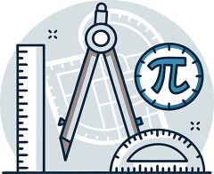 Creative Math Icons Illustrating Tools for Learning