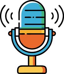 Creative podcast microphone icon design in vivid colors