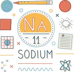 Creative representation of sodium element with symbol NA