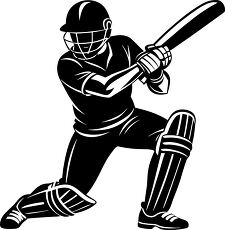 cricket player batting silhouette