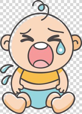 Crying Baby Expressing Emotions in Digital Art Style