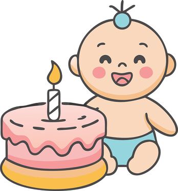 Cute Baby Boy Celebrating Birthday With Cake and Candle