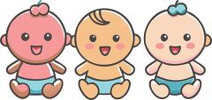 Cute Baby Icons in Cheerful Colors With Playful Expressions